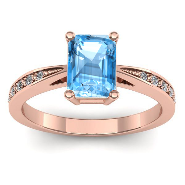 Inel de logodna cu topaz blue dreptunghiular