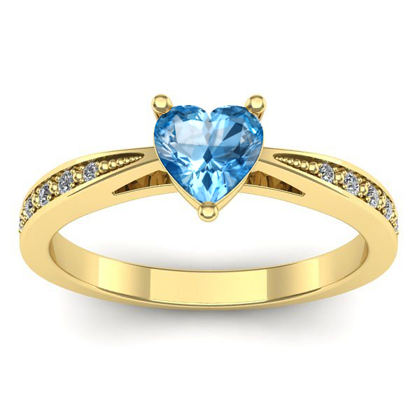 Inel logodna cu topaz blue inima