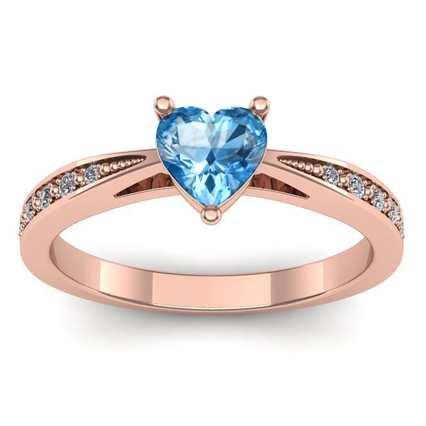 Inel logodna cu topaz blue inima