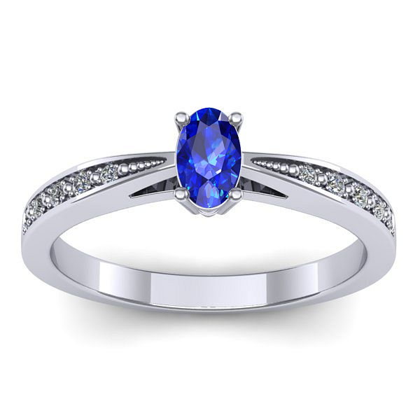Inel de logodna cu safir oval