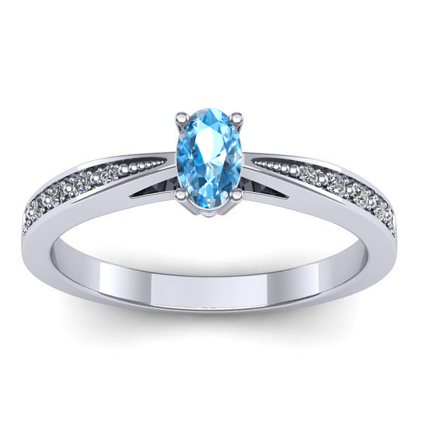 Inel logodna cu topaz blue oval