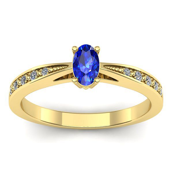 Inel cu safir oval