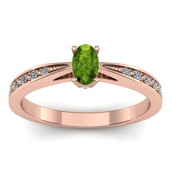 Inel logodna cu peridot oval