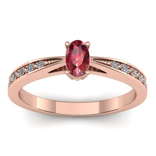 Inel cu rubin oval