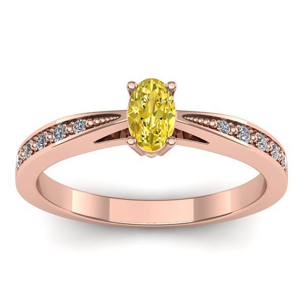 Inel de logodna cu safir galben oval