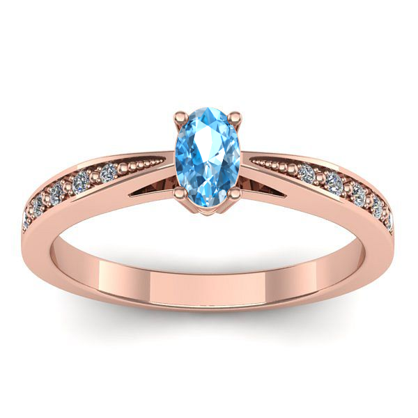 Inel de logodna cu topaz blue oval