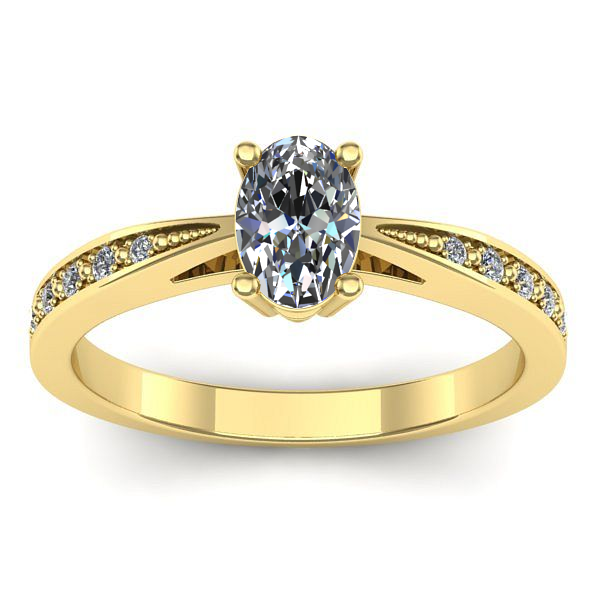 Inel logodna cu safir alb oval