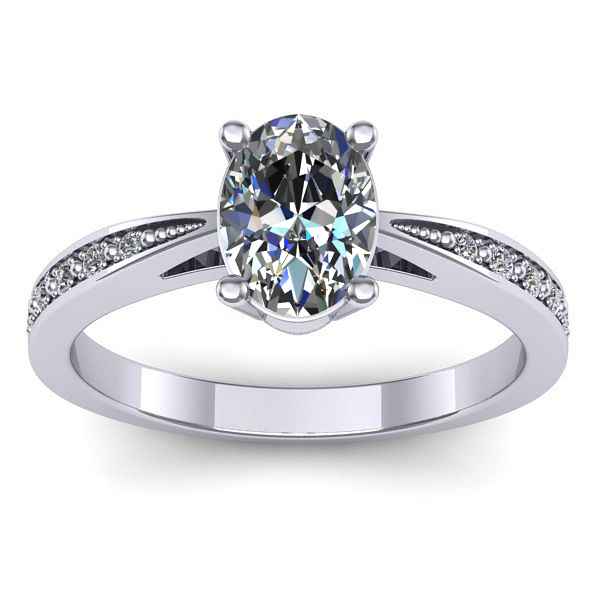 Inel cu safir alb oval