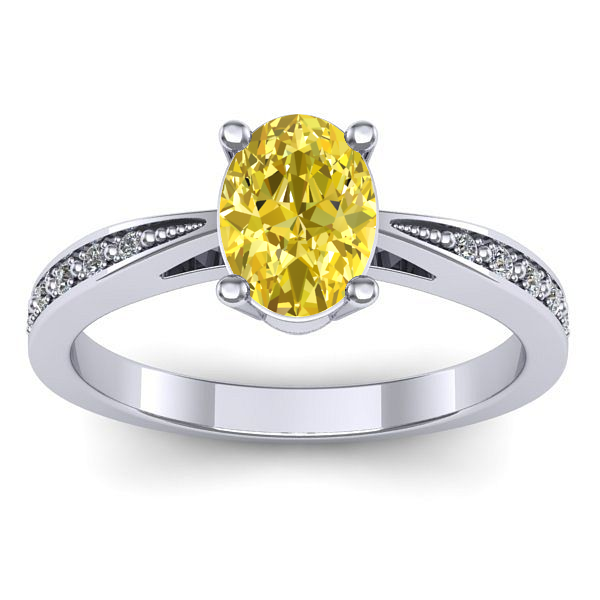 Inel cu safir galben oval