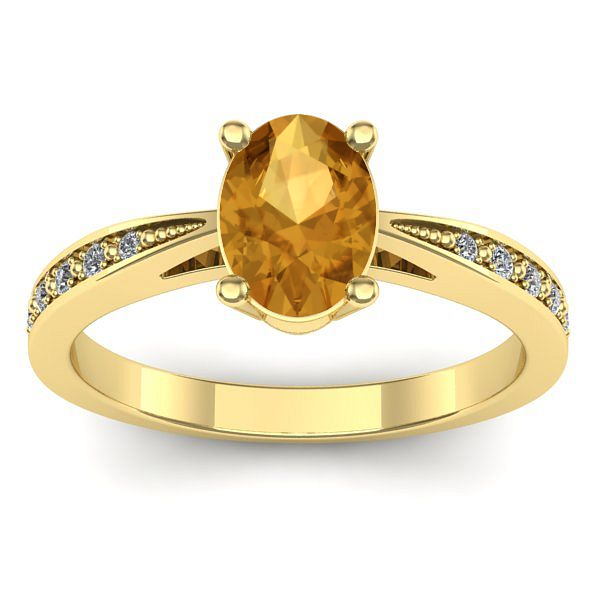 Inel cu citrin oval