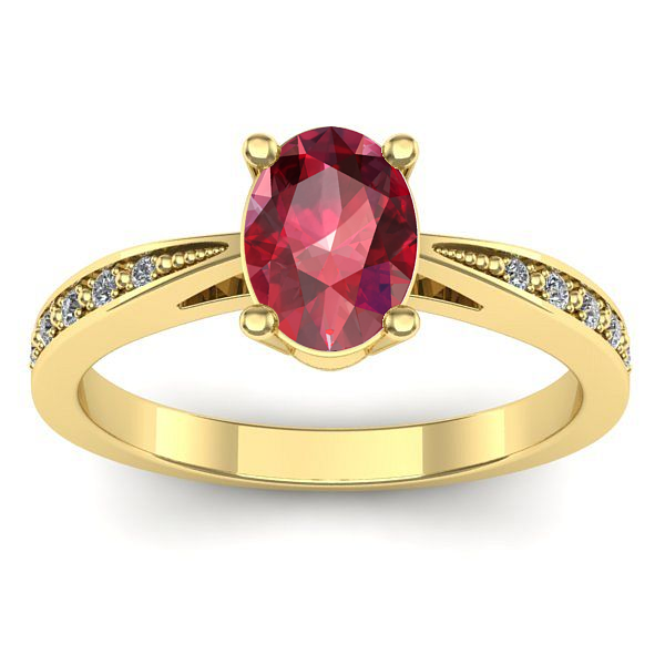 Inel cu rubin oval