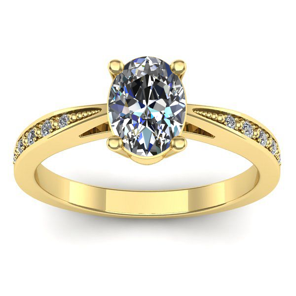 Inel cu diamant de laborator oval