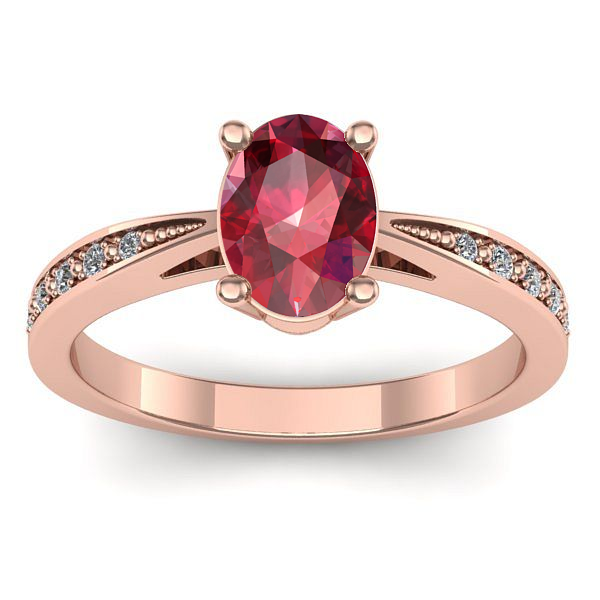 Inel cu rubin oval