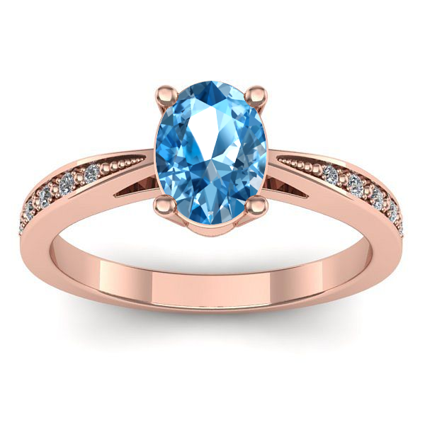Inel logodna cu topaz blue oval