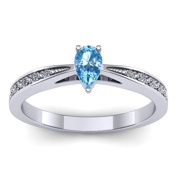 Inel logodna cu topaz blue lacrima