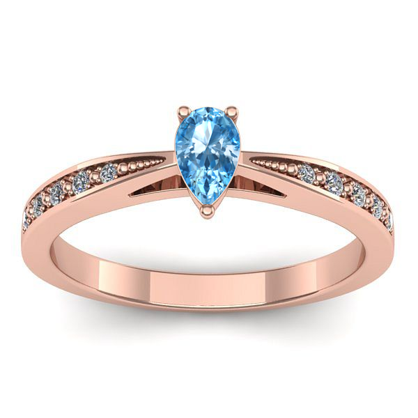 Inel cu topaz blue lacrima
