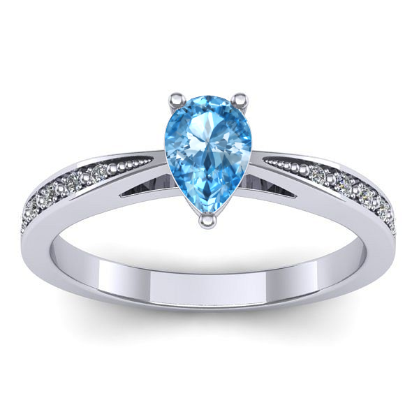 Inel cu topaz blue lacrima