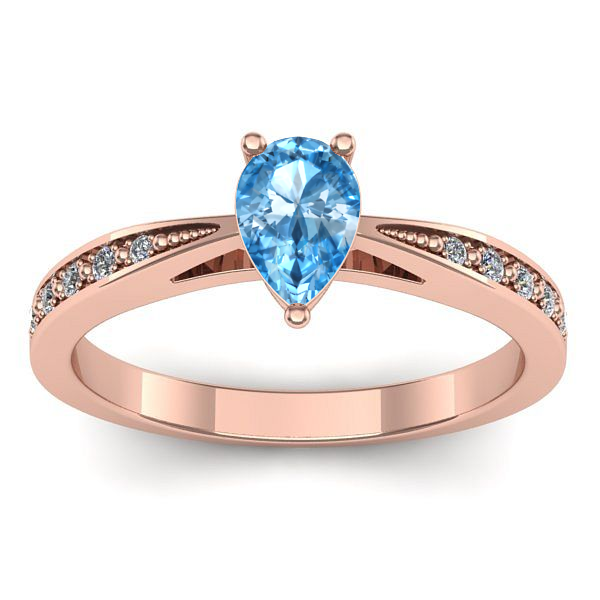 Inel logodna cu topaz blue lacrima