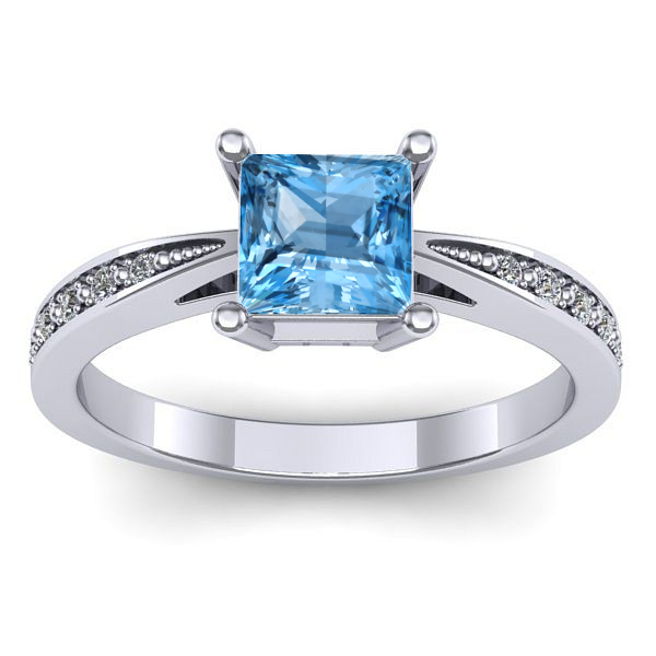 Inel de logodna cu topaz blue patrat