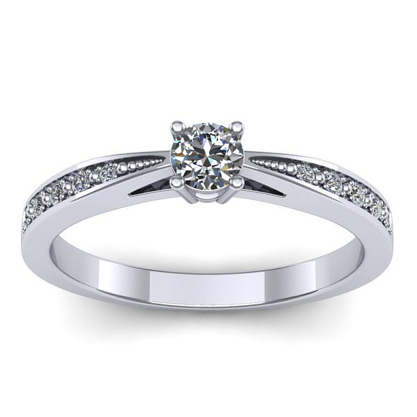 Inel logodna cu diamant rotund