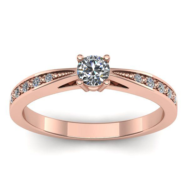 Inel cu diamant rotund