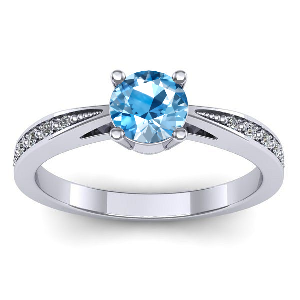 Inel logodna cu topaz blue rotund