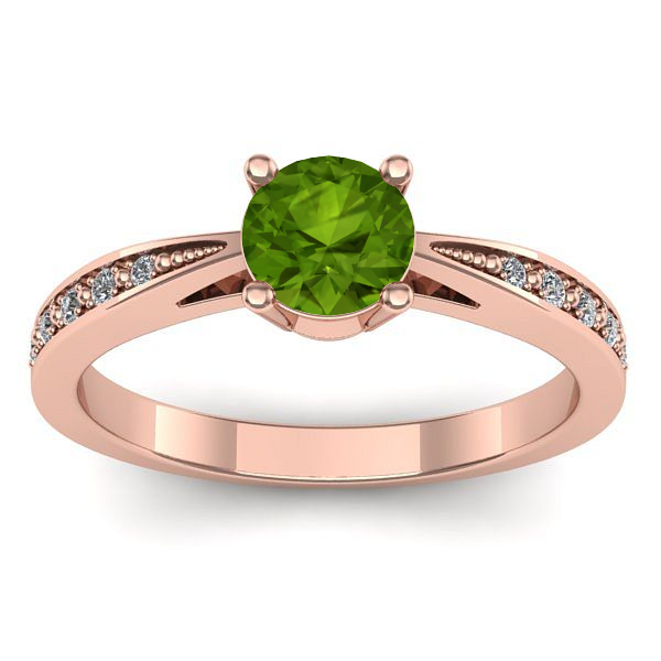 Inel de logodna cu peridot rotund