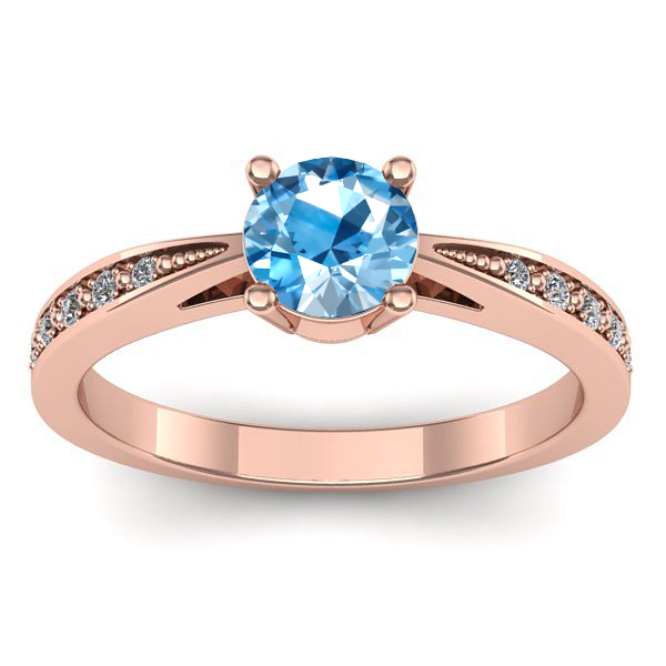 Inel de logodna cu topaz blue rotund