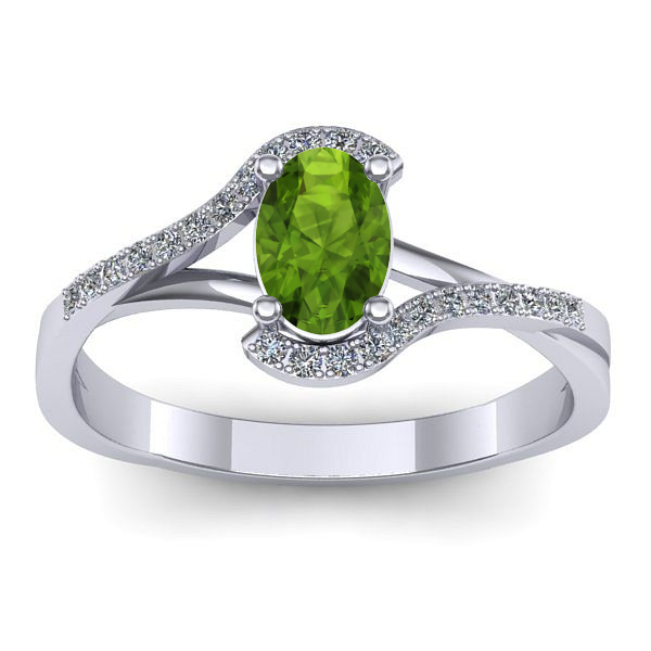 Inel logodna cu peridot oval