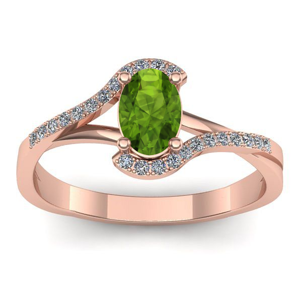 Inel cu peridot oval