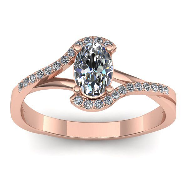 Inel de logodna cu safir alb oval