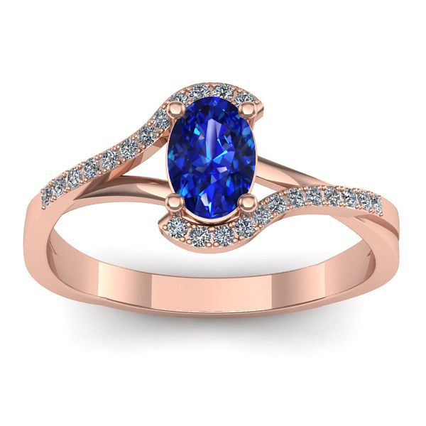 Inel logodna cu safir oval