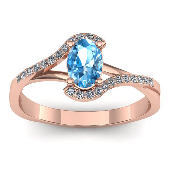 Inel de logodna cu topaz blue oval