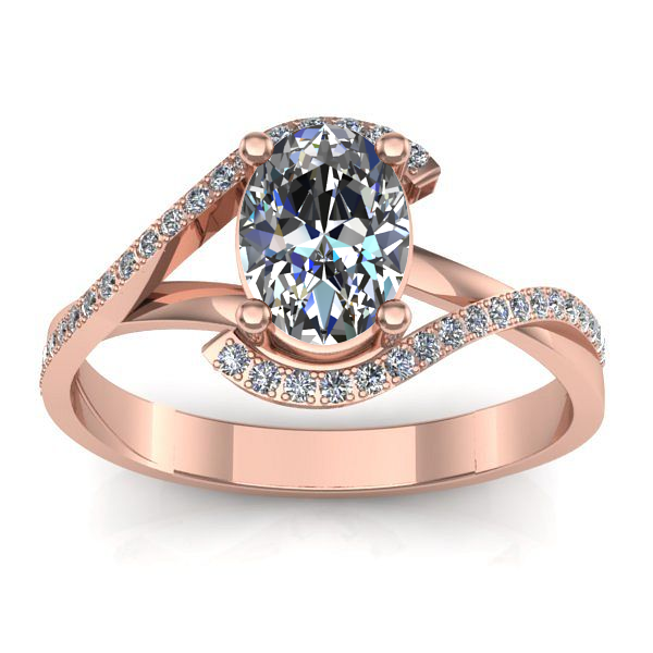 Inel de logodna cu safir alb oval