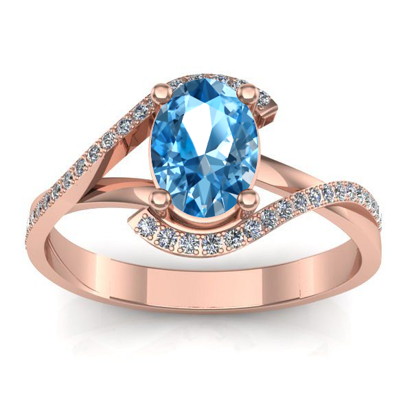 Inel de logodna cu topaz blue oval