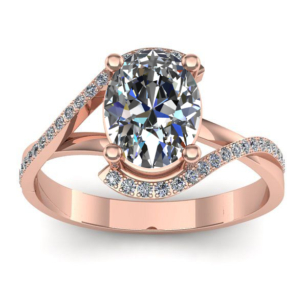 Inel de logodna cu safir alb oval