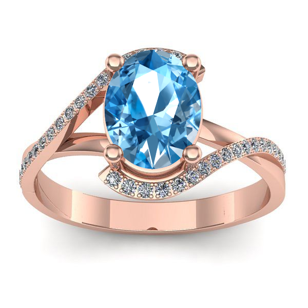 Inel cu topaz blue oval