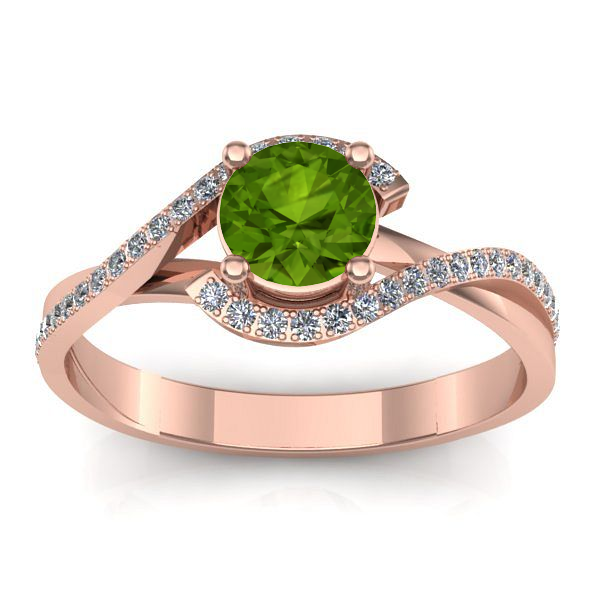 Inel logodna cu peridot rotund