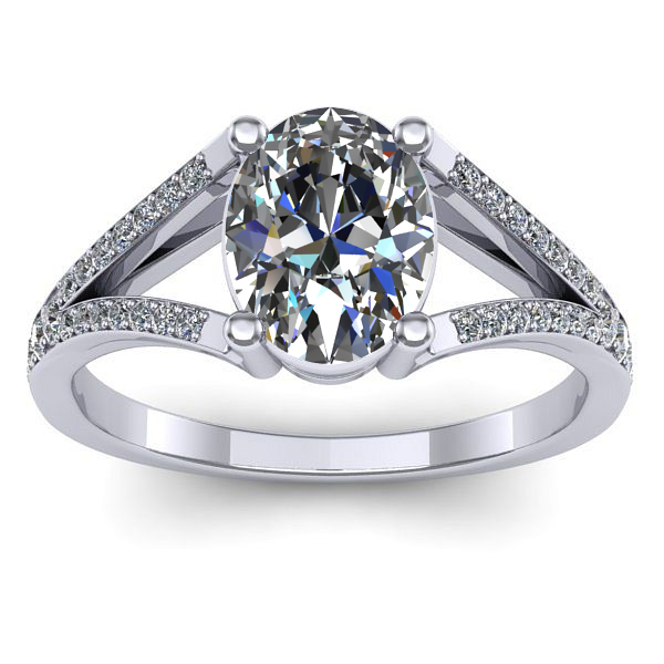 Inel cu diamant de laborator oval