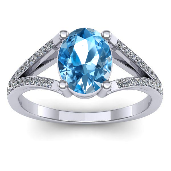 Inel de logodna cu topaz blue oval