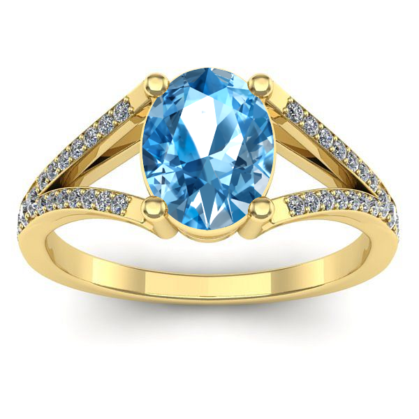 Inel de logodna cu topaz blue oval