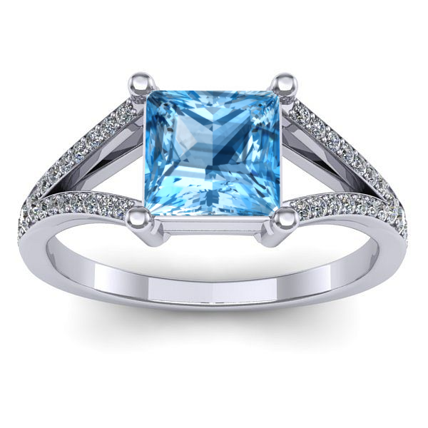 Inel de logodna cu topaz blue patrat