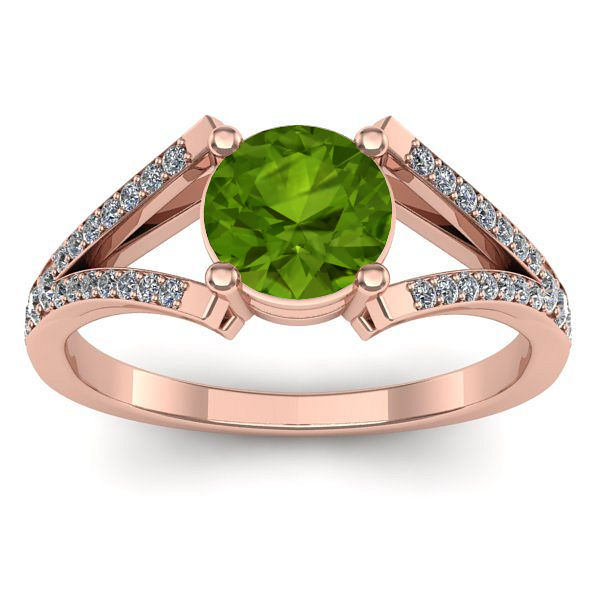 Inel logodna cu peridot rotund