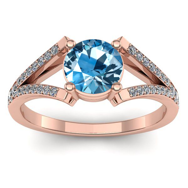 Inel de logodna cu topaz blue rotund