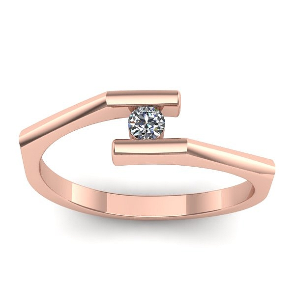 Inel cu diamant rotund