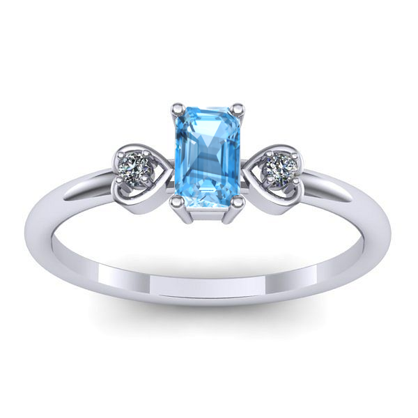 Inel cu topaz blue dreptunghiular