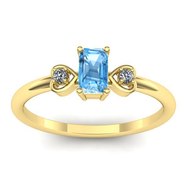 Inel cu topaz blue dreptunghiular