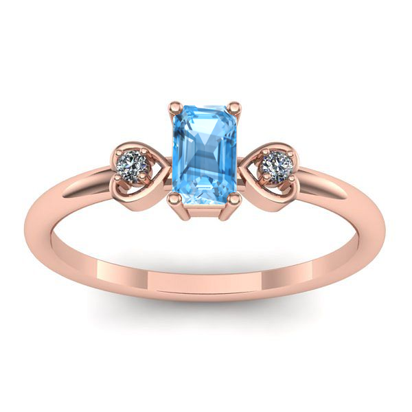 Inel cu topaz blue dreptunghiular