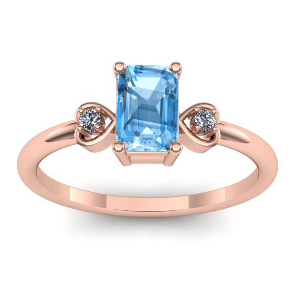 Inel de logodna cu topaz blue dreptunghiular