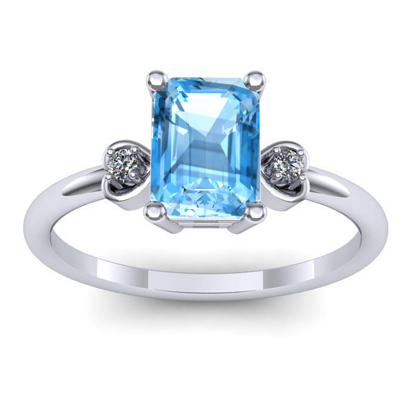 Inel logodna cu topaz blue dreptunghiular